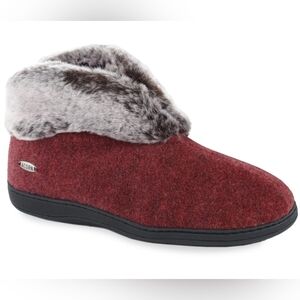 ACORN Faux Chinchilla Bootie House Slippers Women's 6.5-7.5